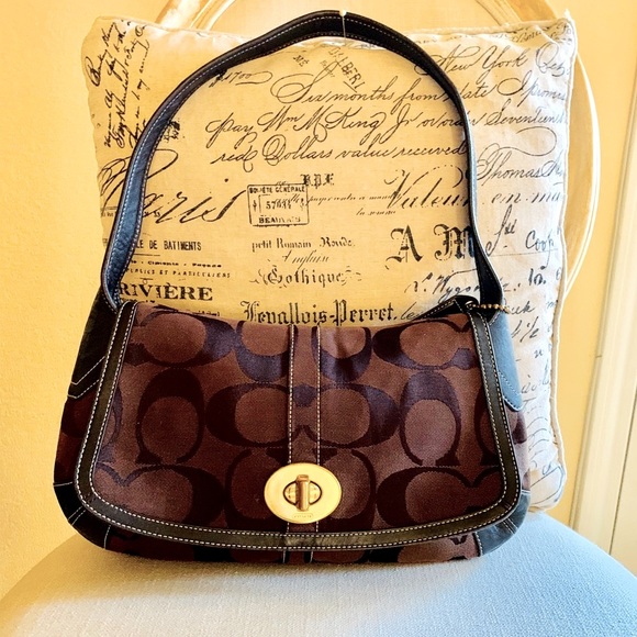 Coach Handbags - Coach Brown Signature Hobo Shoulder Bag